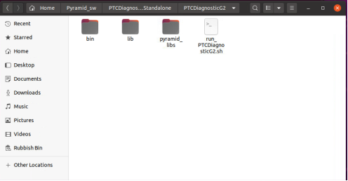 Extracted PTCDiagnosticG2 directory with run script