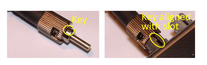 ST bayonet connectors on HCS fiber optic cable